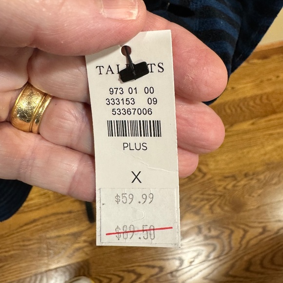 LOOK! Price Drop! T by Talbots NWT blue/bl striped velour top-cowl neck size X - Picture 3 of 15